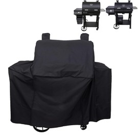 Grill Cover for Oklahoma Joe's Rider 900 & Rider DLX Grills, 600D Heavy Duty Waterproof UV Resistant Charcoal Offset Smoker Cover, Outdoor Barbeque Grill Accessories