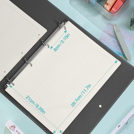 Simpolor A4 Refill Pad, 3 Packs Refill Paper, 135 Sheets/270 Pages Refill Paper, 4-Hole Punched for 4-Ring Binder, Refillable Notebook and Planner - Lined Paper