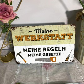 My Workshop My Rules My Laws Vintage Tin Sign Home Wall Plaque Decor