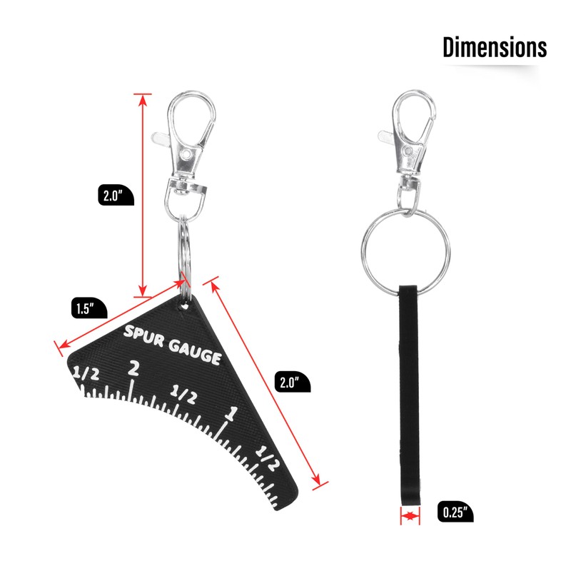 Costume Wizard 3D-Printed PLA Turkey Spur Gauge with Keychain Clip