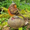 Selections Robin on a Stone Resin Garden Ornament