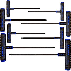 Eklind Tool 64808 Power-T Handle Ball-Hex Key allen wrench - 8pc set Metric MM sizes 2-10 (9In shaft)