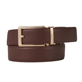 Leather Ratchet Belt - Brown Men’s Dress Belt, Gift Boxed