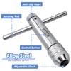 Mesee 2 Pieces T-Handle Ratchet Tap Wrench Set, Adjustable Ratcheting