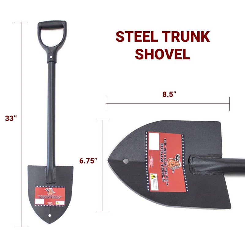 Bully Tools 14-Gauge Round Point Trunk Shovel w/Poly D-Grip Handle