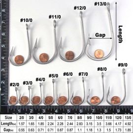Dr.Fish 20 Pack Tuna Hooks Saltwater Big Game Shark Tarpon Live Bait Circle Stainless Steel Forged 7691S Non-Offset Giant Fishing Hook 8/0