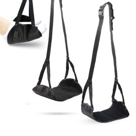 fghuim 2-Pack Airplane Travel Footrest Hammock,Portable Airplane Foot Hammock to Relax Your Feet,Portable Height Adjustable Travel Footrest Hammock Accessories.
