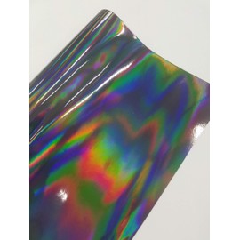 Hachi Auto Black Holographic Rainbow Chrome Vinyl Car Wrap (3FT x 5FT)