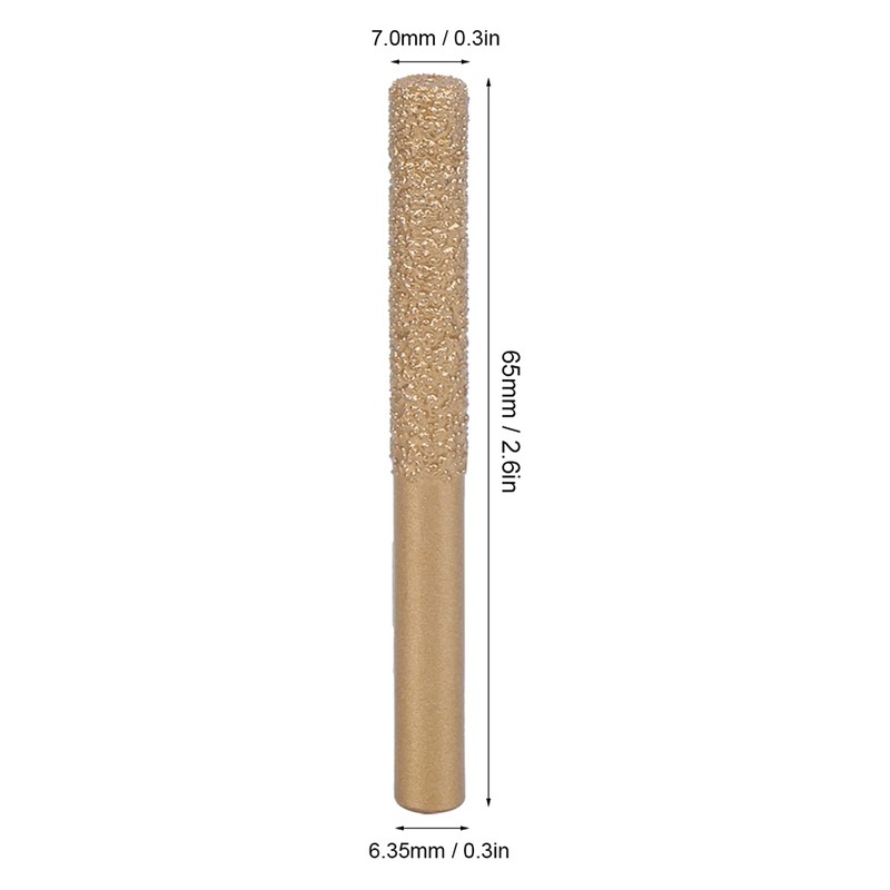 Diamond Router Bits Golden Brazed Straight Shank for Edge Cutting