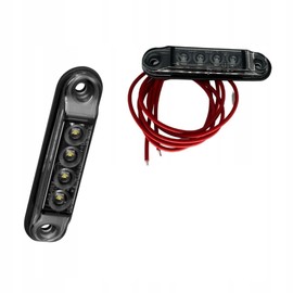 Web Truck Slim Marker Light, Marker Light, Dark Graphite, Red, 12/24 V, Position Light, Thin, 2 Pieces, Car, Bus, Truck, Car, ATV, Caravan, Trailer
