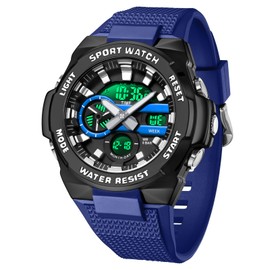 findtime Mens Digital Watch Tactical Military Watches for Men 5ATM Waterproof Watch Analog Watch with 12/24H LED Backlight Alarm Countdown