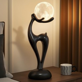 Quipzora Moon Lamp,Night Light with Deer Shaped,3 Color Temperatures Ambient Lighting,Nightstand Light for Room Decor,Christmas Children's Day Birthday Gifts for Boys and Girls