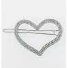 USA Hair Clip Rhinestone Crystal Hairpin Simple Elegant Heart Silver