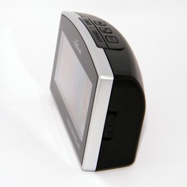 Atlanta 1803/19 Wecker, Kunststoff, Schwarz/Silber, 11,5 x 7cm