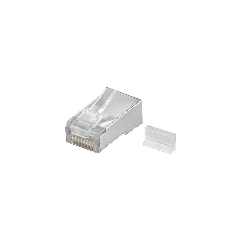 Goobay 68079 CAT 5e RJ45 Plug, STP, Shielded, Transparent, Pack