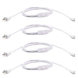 10FT 3 Meter T5 T8 LED Tube Light Power Extension Cord with On/Off Switch US Plug for Integrated Led Tube T5 T8 LED Wire Connector Power Cord (Pack of 4)