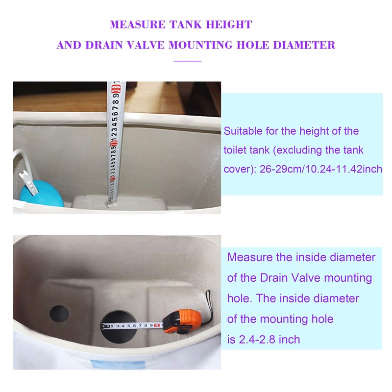 Yibuy 25cm Toilet Cistern Dual Flush Cistern Valve w/Push Button