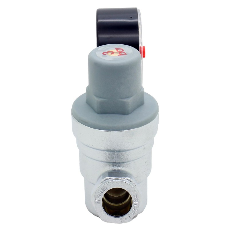 Adjustable Pressure Reducing Valve 15mm with 0-10 Bar Gauge