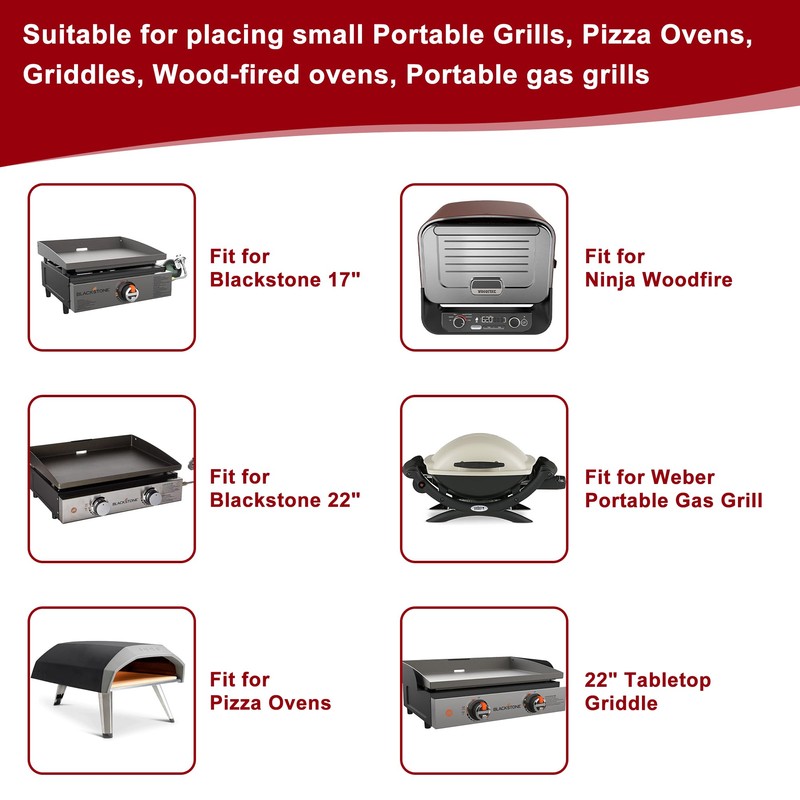 TAILGRILLER Stainless Steel Grill Cart on Wheels, Heavy Duty 3-Shelf