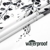 Gibelle Black and White Eucalyptus Shower Curtain, Grey Watercolor Plant