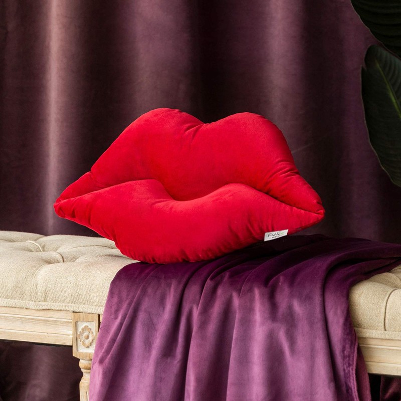 Ashler Lips Throw Pillows Smooth Soft Velvet Insert Included, Lip