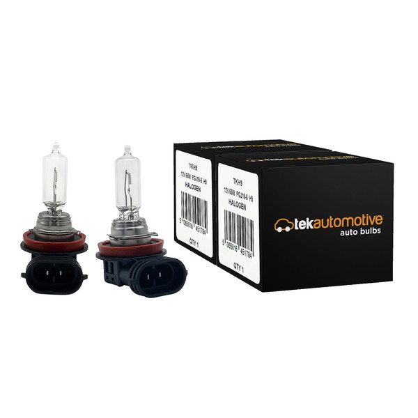 Tek Automotive H9 Bulb, Car Head Light Bulbs Halogen Headlamp H9 Headlight Bulb 709 12V 65W PGJ19-5 - Twin Pack