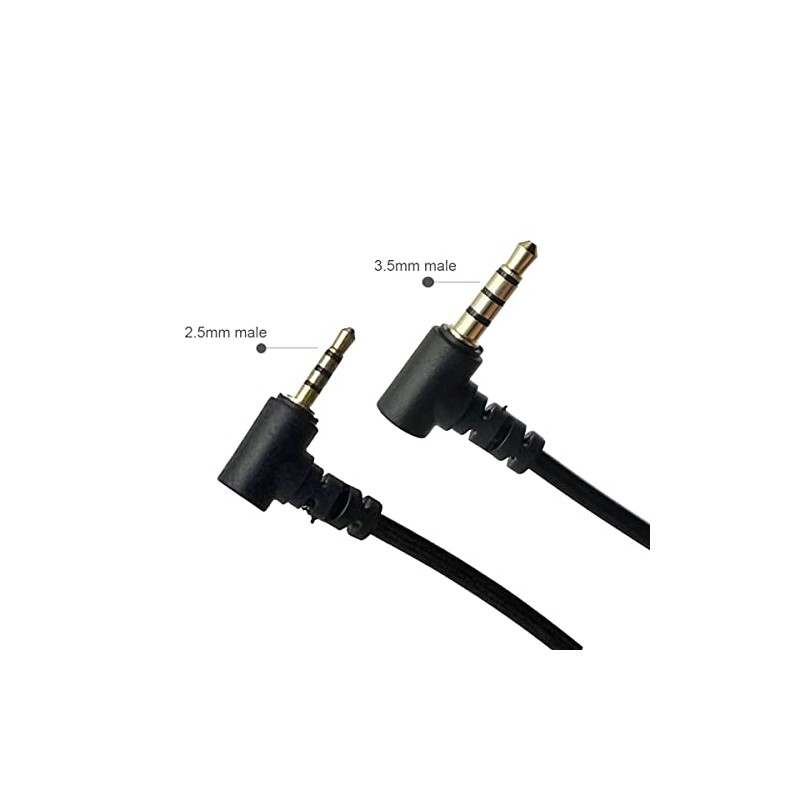 Seadream Coiled 2.5mm to 3.5mm Audio Cable,Double Angled 90 Degree