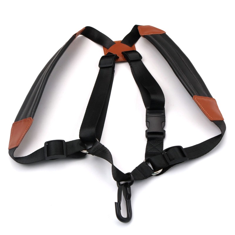 Saxophone Strap Sax Shoulder Strap Adjustable Padded Leather Strap for