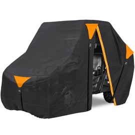 AUTOLION UTV Cover Outdoor Waterproof All-Weather Protection for Polaris RZR Yamaha Can-Am Defender Kawasaki Ranger Cover with Unique Zipper & Windproof Buckle(Orange,2-3 Seater)