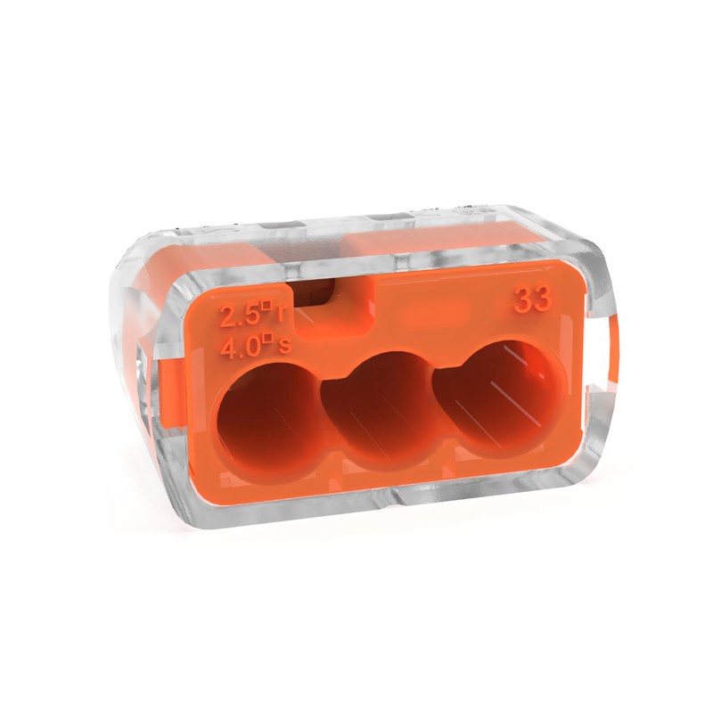 IDEAL Electrical 30-1033P Orange in-Sure Push-in 3-Port Connectors (100-Pack)