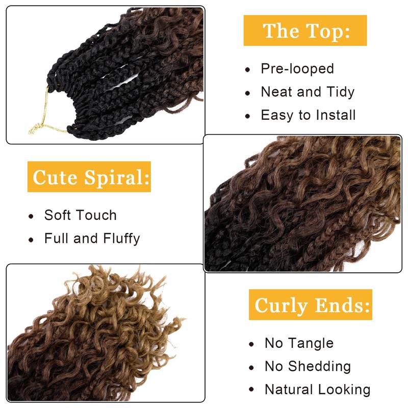 Boho Box Braids Crochet Hair for Women 10 Inch 7