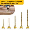 SVLING 340Pcs Multi-Purpose Wood Deck Screw Kit,#8#9 Bugle Head for