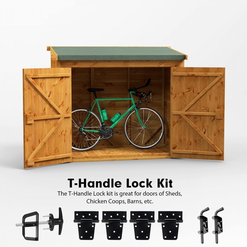BTEOBFY Double Door Shed Hardware Kit - Complete with Latches,