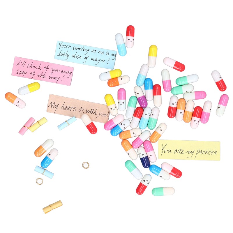 370Pcs Message Capsules Deliver Message Cute Patterns Cute Love Capsules