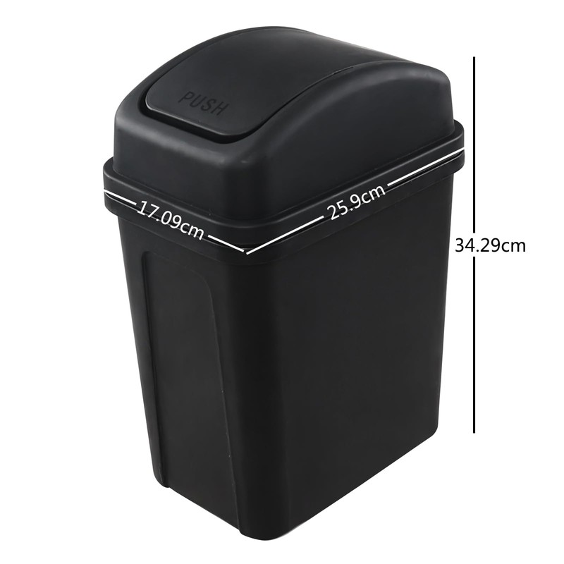 Cinkyou 7 L Garbage Can with Swing Lid, Plastic Swing-Top
