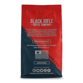 Black Rifle Coffee Company Fit Fuel, 12oz Bag, Ground Coffee Medium Roast - Roasted Blend Made from Arabica Beans - Colombian & Brazilian Beans - Veteran Founded & American Made