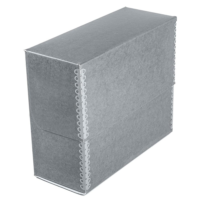 Lineco Archival Document Storage Box with Metal Edge, Acid-Free Gray