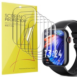 Lamshaw Compatible for Cakuja Smart Watch Screen Protector, [6 Pack] Full Coverage TPU Clear Film Compatible with Cakuja I52 1.85" Smart Watch/HXQHSTBG Smart Watch I52 (6 PACK)