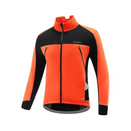 BALEAF Men's Winter Jacket Windproof Softshell Thermal Warm Pockets Cycling Running Mountain Biking Cold Weather Gear, orange M