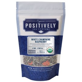 Organic Positively Tea Company, White Champagne Raspberry White Tea, Loose Leaf, 4 Ounce