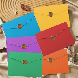 Multicoloured Envelopes, Colourful Envelopes, Pack of 60, Colourful Envelopes, for Christmas, Thanksgiving, Wedding, Birthday (11.5 x 8 cm)