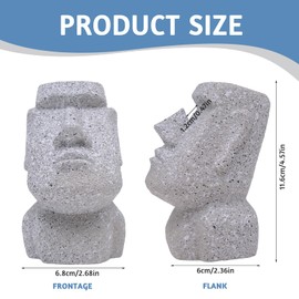 Cisolen Easter Island Figure Resin Glasses Stand Glasses Holder Easter Island Statue Decoration Glasses Display Stand Easter Island Display Case Head Statue Glasses Stand Easter Island Shelf Head Home