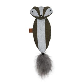 D&D Home, Rocco Catnip Plush Toy, Green, 40 cm Plush Velvet or Corduroy Soft Tail with Bell, with a Bag of Catnip Fun Design in the Shape of an Ildois Design