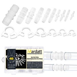 Mardatt Hose Barb Fittings Kit, Assorted Sizes Plastic Pipe Joint Connector Barbed Hose Pipe Fitting Adapter Union Splicer for Hose (Straight)