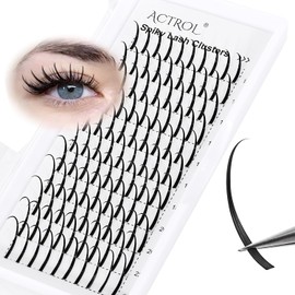 ACTROL Spiky Lash Clusters Individual Lashes 14-22mm Mix Length D Curl Premade Eyelash Cluster DIY Spikes Eyelash Cluster Wispy Lash Clusters Volume Fairy Lash Extension