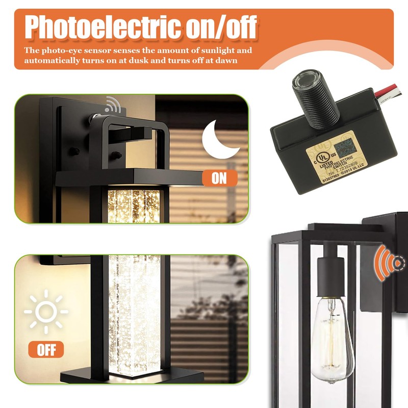 JAMHER 2 Pack 105V-130V AC Photocell Light Sensor Light Control