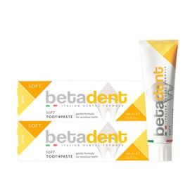 Betadent Set of 2 Soft Teeth for Sensitive Teeth, Relieves Gum Disease and Soothing Effect, with Aloe Vera, Tea Tree Oil and Natural Ingredients 2 x 100ml