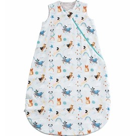 Loulou Lollipop Tencel Lyocell Wearable Baby Blanket Sleeping Bag, Unisex Infant Toddler, 1.0 TOG, 2-Way Zipper Girl Boy Sleepsack Animal Print (Superhero Dog, 18-36 M)