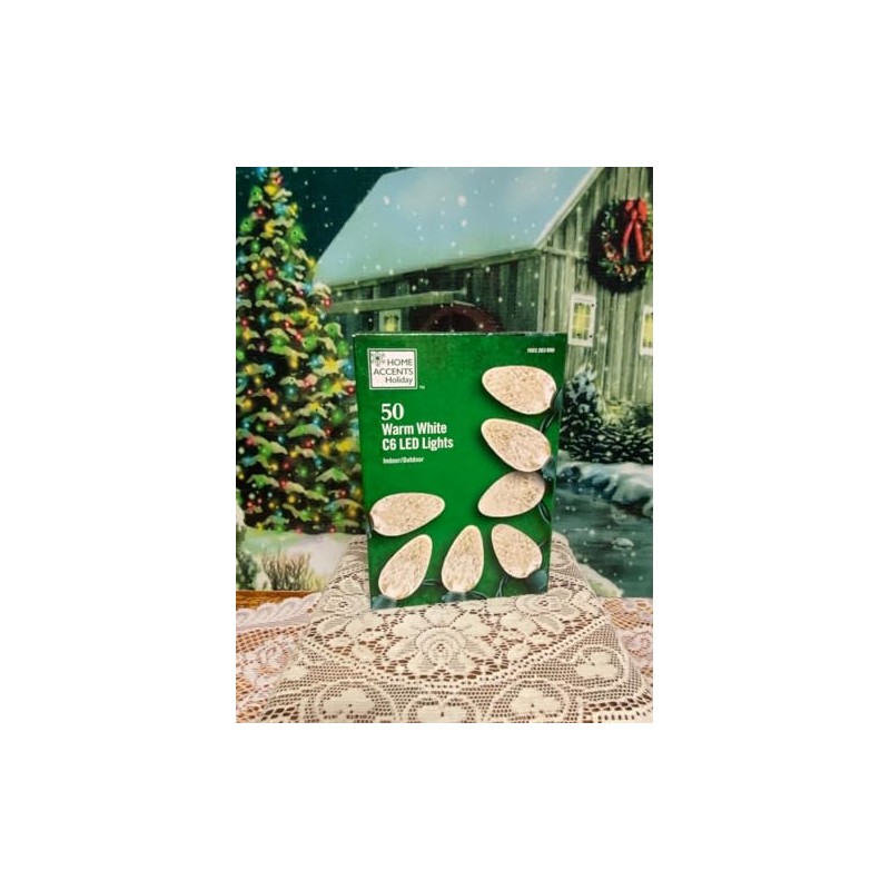 50 Warm White C6 LED Lights 17 Ft Long Lasting