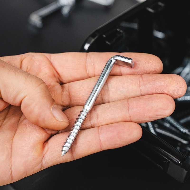HELPMATE Screw Hooks Straight with Slotted 80 x 5.8 x